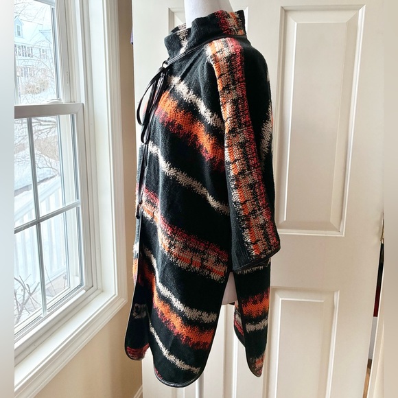 Eva Franco Pillard Coat Open Cardigan Black Orange White Size S - Picture 6 of 16